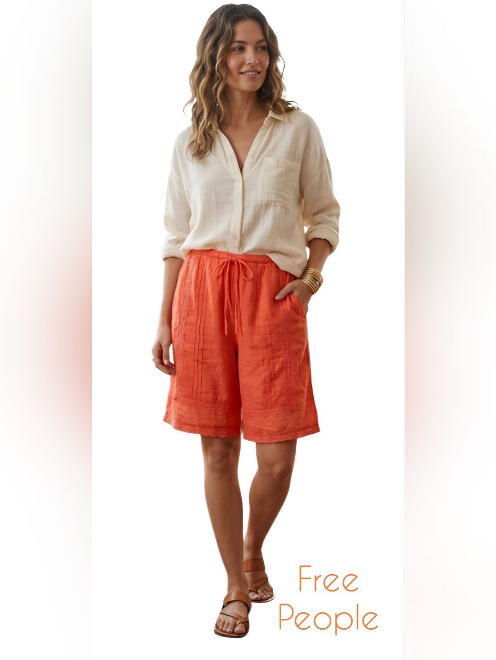 Free People Day Blooms Cutwork Bermuda Shorts Size M NWT